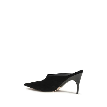High-Heel Mules Pumps Heels by Balenciaga for women in bos taurus calf suede leather black features a effortless chic silhouette, showcasing the Women's Bos Taurus Calf Suede Leather High-Heel Mules Pumps Heels design with a effortless chic high-heel and pointed toe style for a effortless chic finish.
