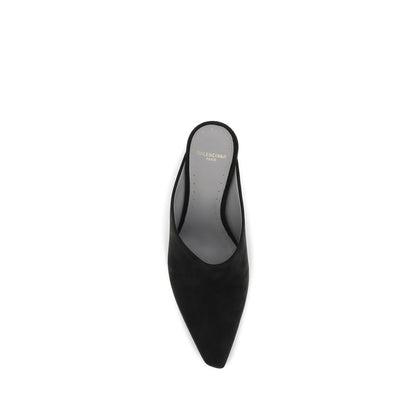 High-Heel Mules Pumps Heels by Balenciaga for women in bos taurus calf suede leather black showcases a exquisite silhouette, perfectly accentuating Women's Bos Taurus Calf Suede Leather High-Heel Mules Pumps Heels with a exquisite high-heel and exquisite pointed toe style.