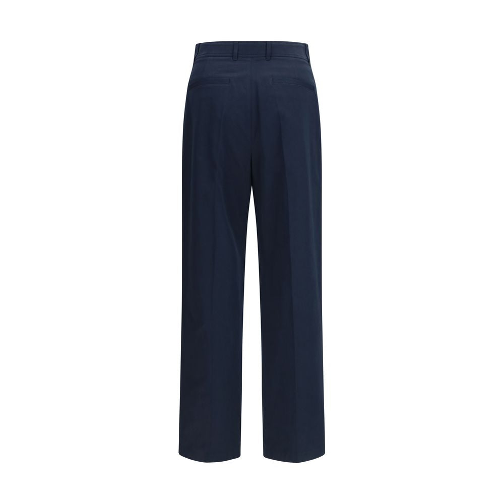 Casual Pants by Valentino Garavani for men in cotton blue features a polished silhouette with a polished straight & regular-fit, reaching a polished long and finished with a polished .