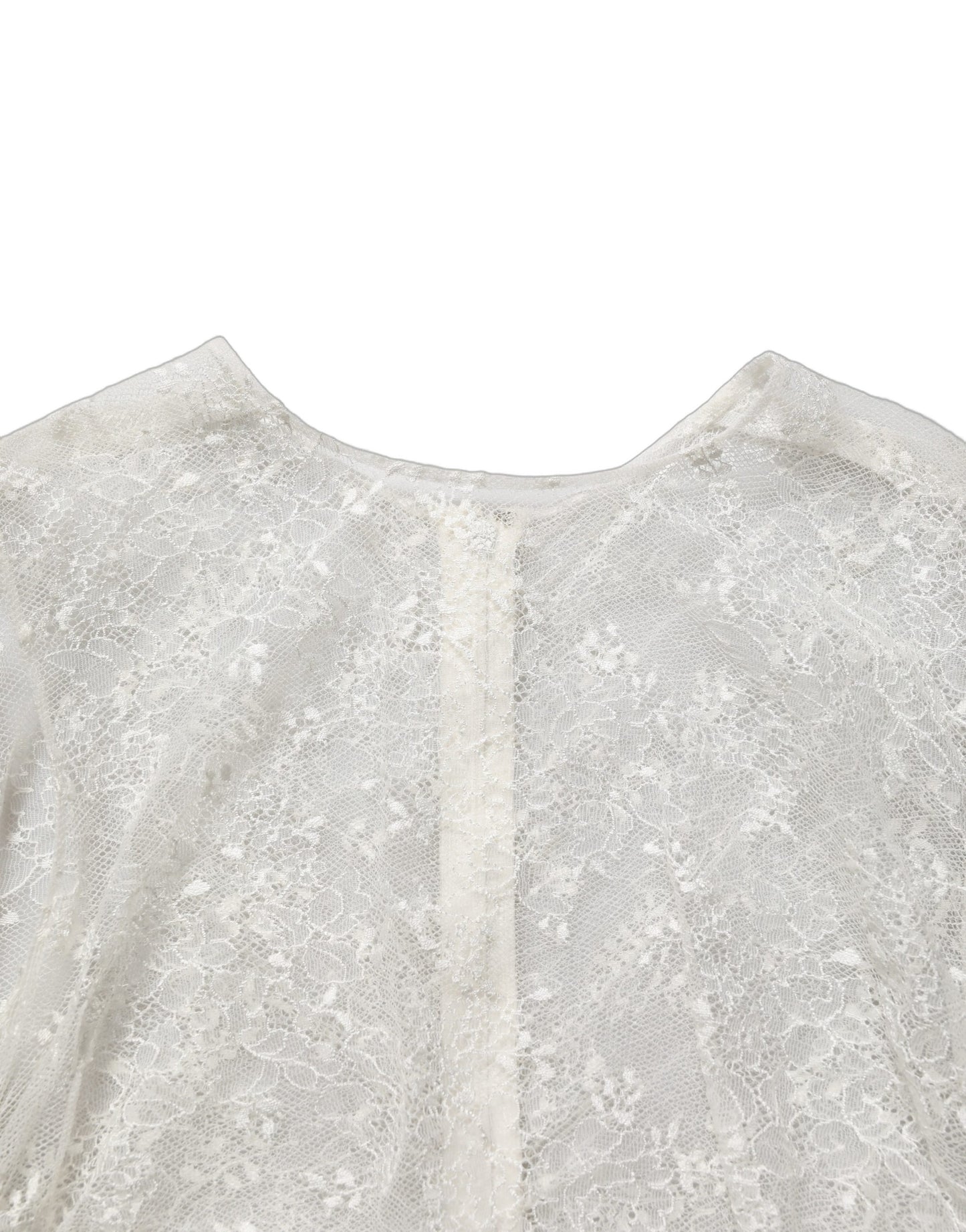 Dolce & Gabbana White Floral Lace Sheer Sleeveless Midi Dress
