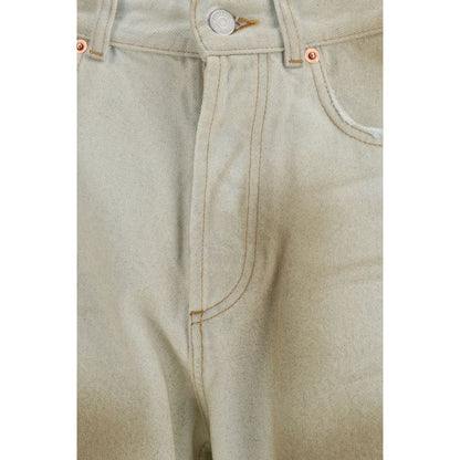 Jeans by Magliano for men in stretch denim cotton beige features a refined silhouette with a refined regular-fit, defined by a and a refined long for a refined finish.