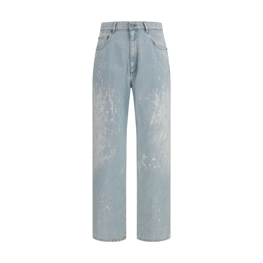 Jeans by MM6 for men in denim cotton blue features a refined silhouette with a refined straight-leg & regular-fit, defined by a and a refined long for a refined finish.