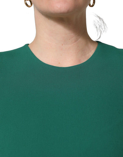 Dolce & Gabbana Green Viscose Long Sleeves A-line Mini Dress