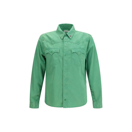 Shirt by Versace for men in cotton bicolour & signature, featuring a nuanced short-sleeve; long-sleeve and nuanced point-collar neckline for a sophisticated finish.