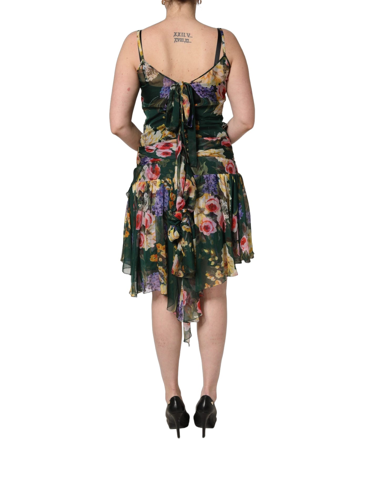 Dolce & Gabbana Multicolor Floral Print Sleeveless Mini Dress