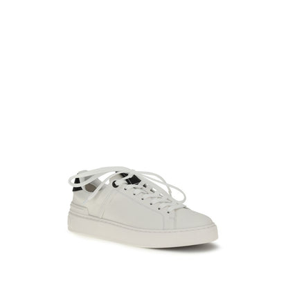 Balmain Women's Low Top Bos Taurus Suede Calfskin Leather Sneakers - Black