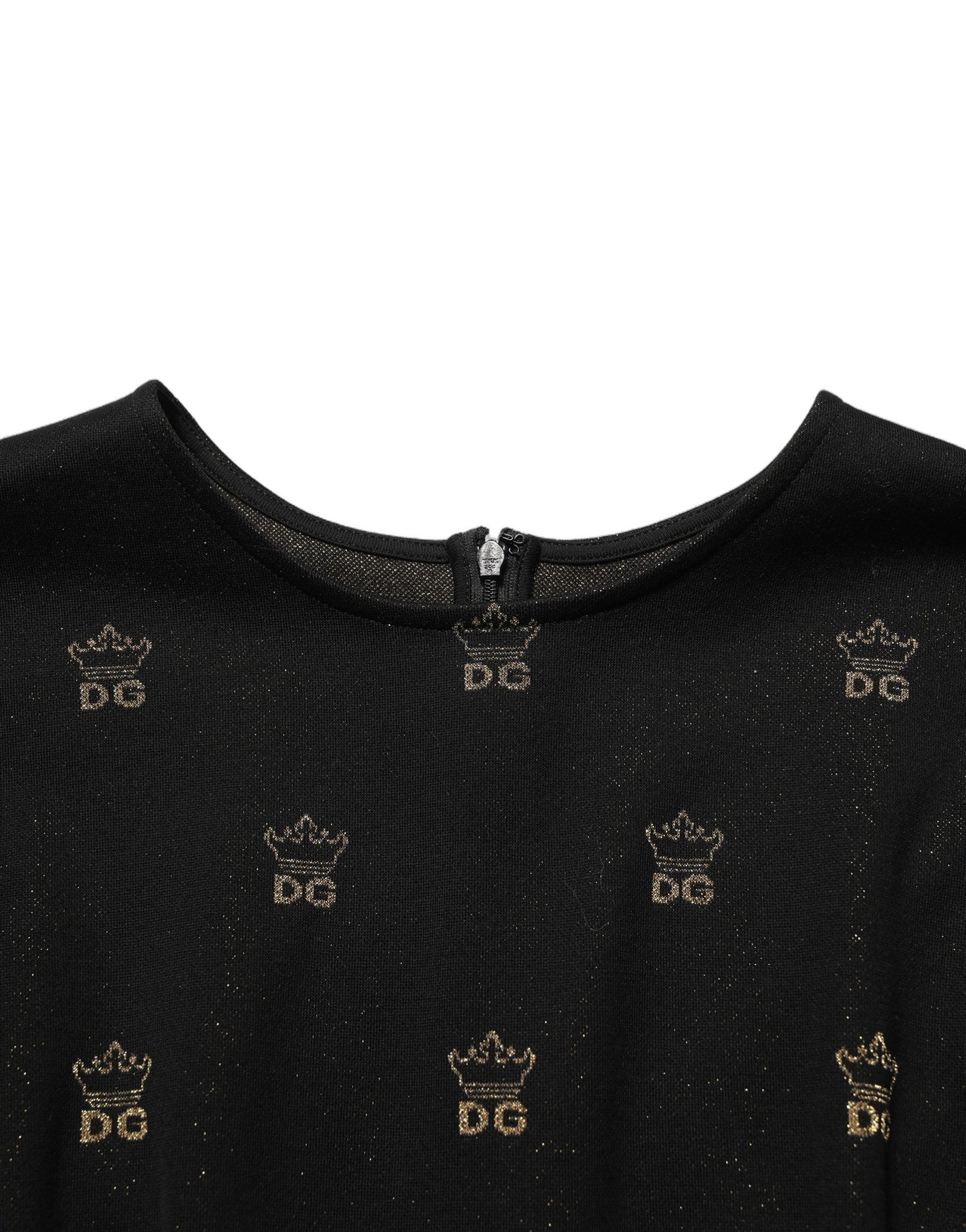 Dolce & Gabbana Black DG Crown Short-Sleeve Sheath Dress