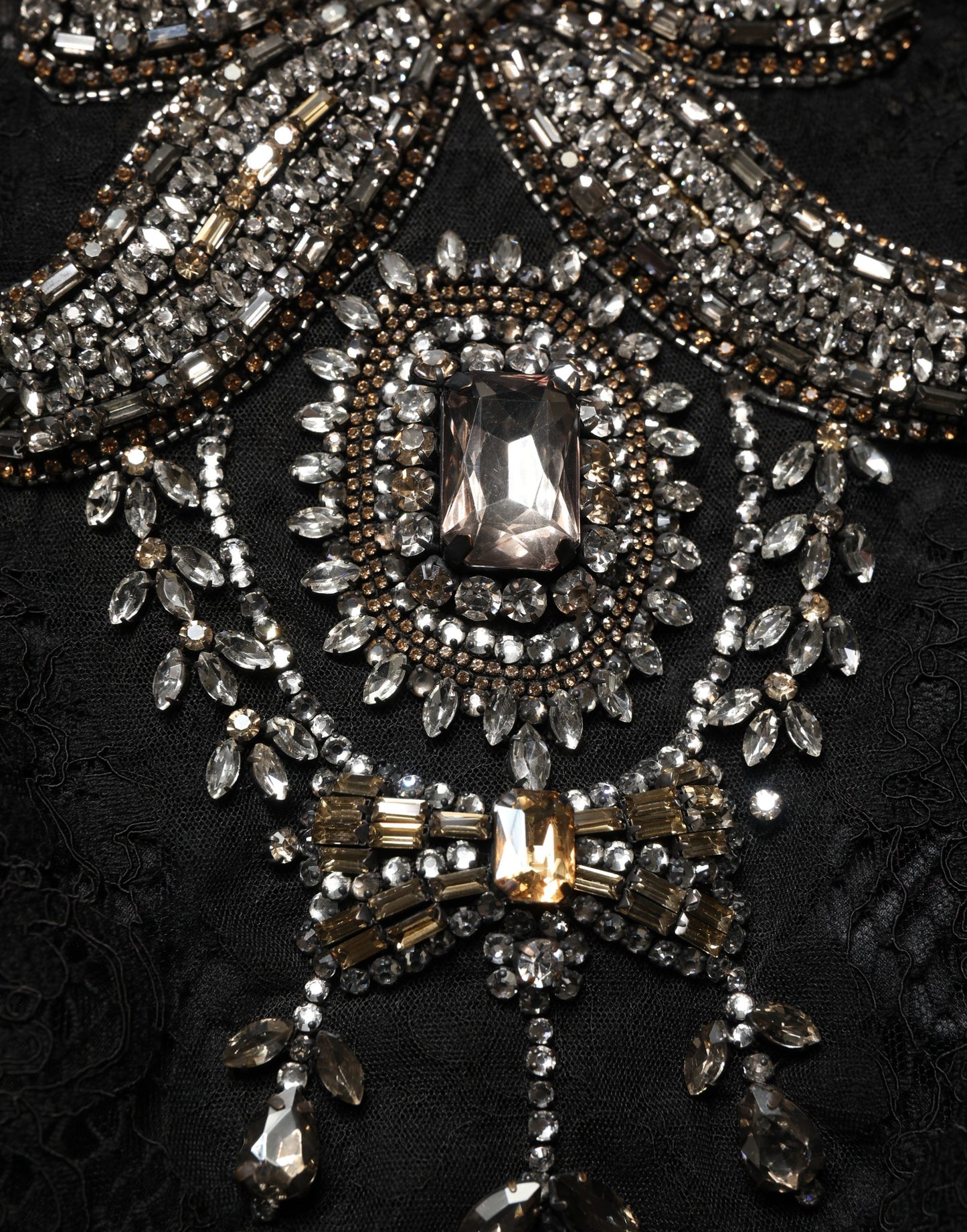 Dolce & Gabbana Black Crystal Embellished Sheath Midi Dress