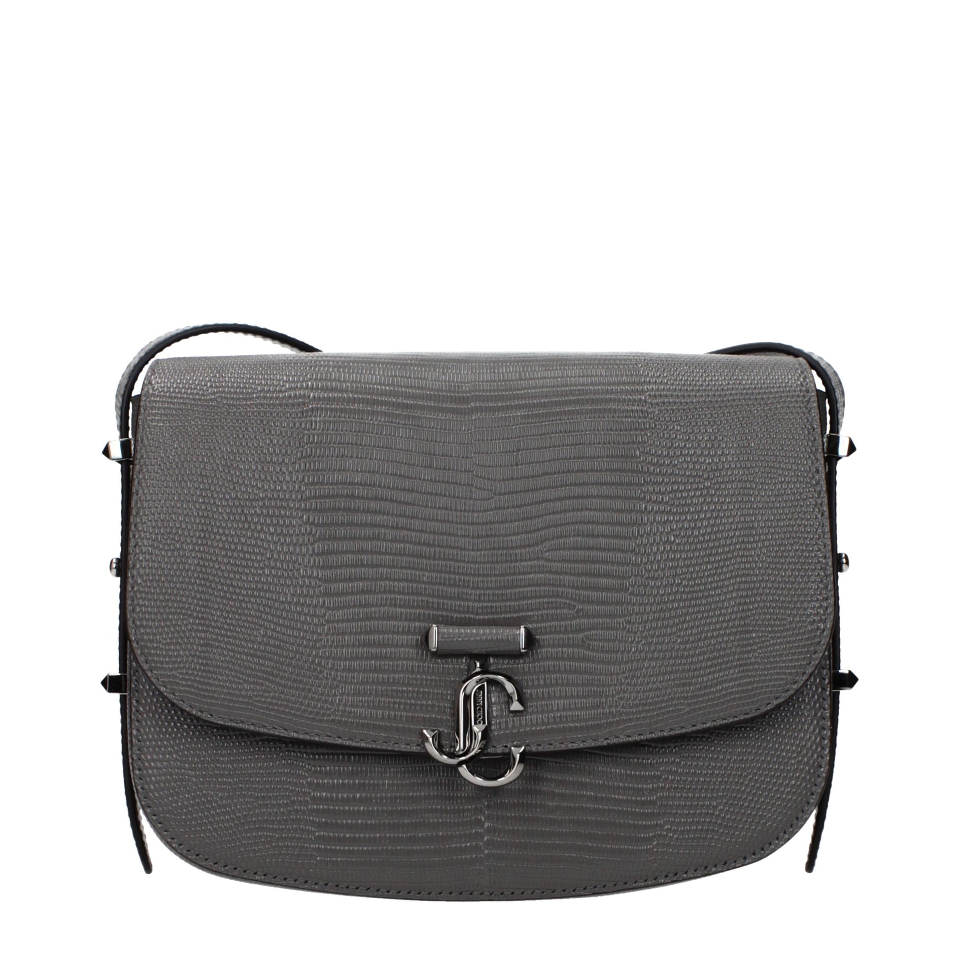 Crossbody Handbag by Jimmy Choo for women in leather gray features an multi-faceted design with a secure , ample , and versatile crossbody-strap & adjustable-strap for a multi-faceted finish.