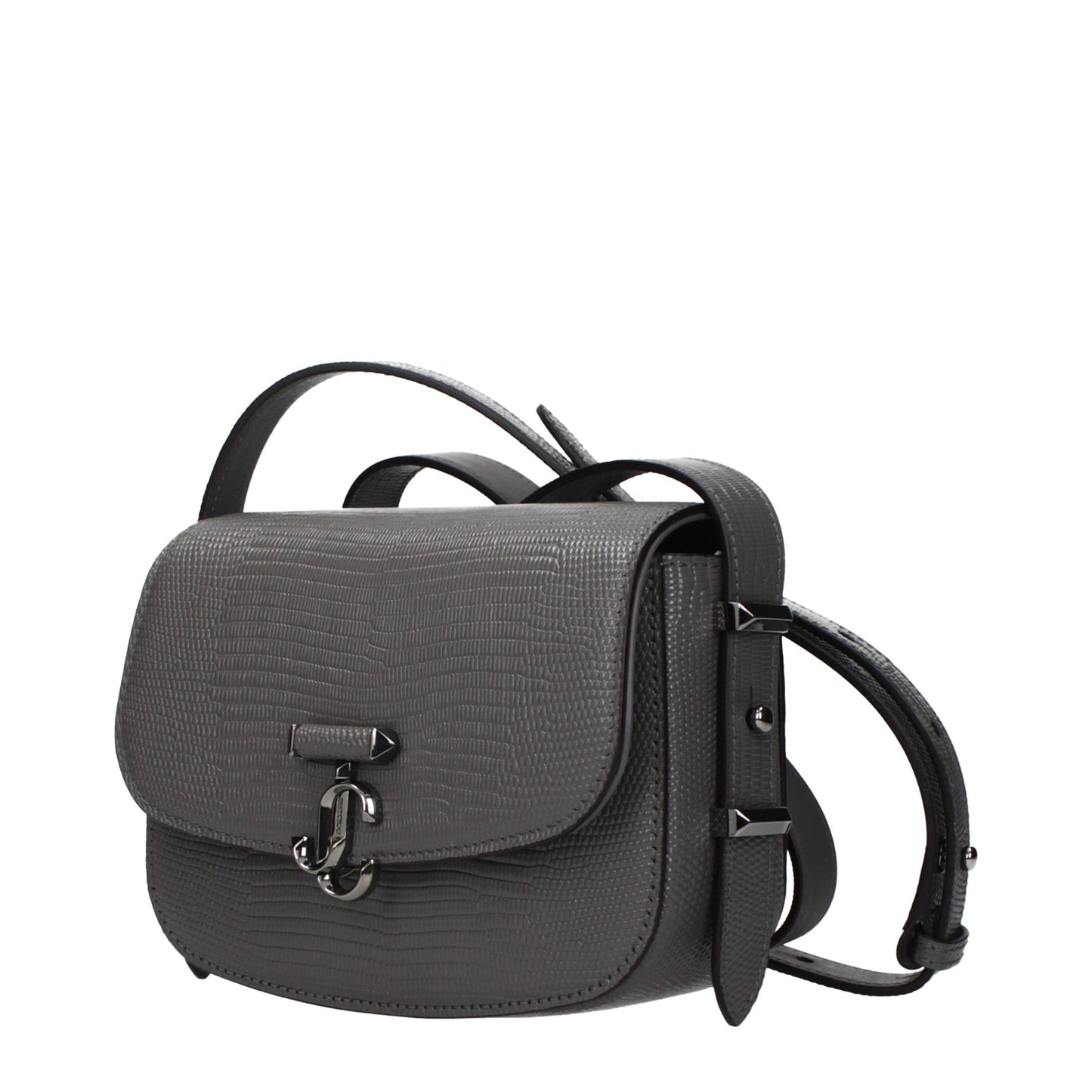 Shoulder Bag by Jimmy Choo for women in leather gray features an effortlessly chic silhouette with a secure , ample , and versatile shoulder-strap & adjustable-strap for effortlessly chic everyday luxury.
