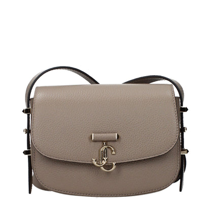 Crossbody Handbag by Jimmy Choo for women in leather gray features a multifaceted silhouette, showcasing a secure and multifaceted with versatile crossbody-strap & adjustable-strap for multifaceted style.