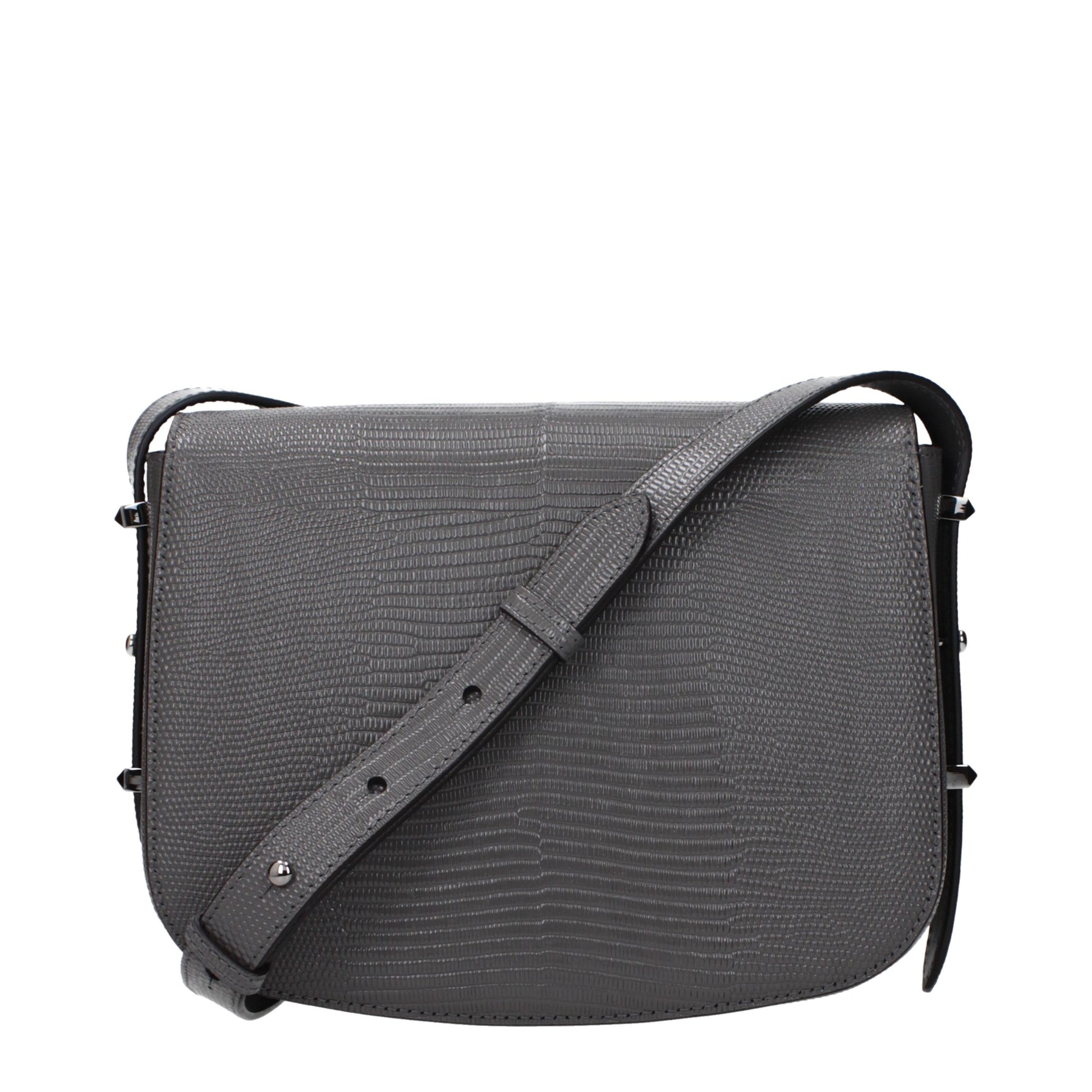 Crossbody Handbag by Jimmy Choo for women in leather gray features a multifaceted silhouette, showcasing a secure and multifaceted with versatile crossbody-strap & adjustable-strap for multifaceted style.
