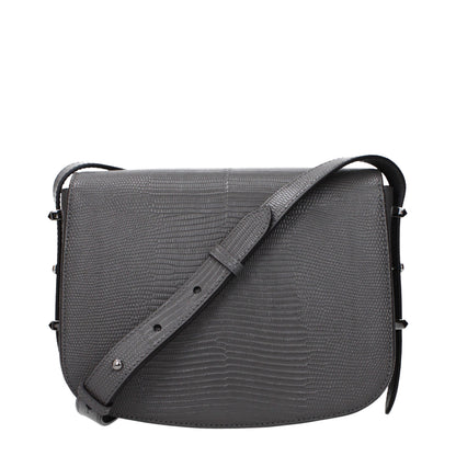 Crossbody Handbag by Jimmy Choo for women in leather gray features a multifaceted silhouette, showcasing a secure and multifaceted with versatile crossbody-strap & adjustable-strap for multifaceted style.