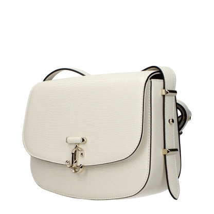 Crossbody Handbag by Jimmy Choo for women in leather blue & white features a transformative elegance silhouette, showcasing a secure , organized , and versatile crossbody-strap & adjustable-strap for a transformative elegance look.