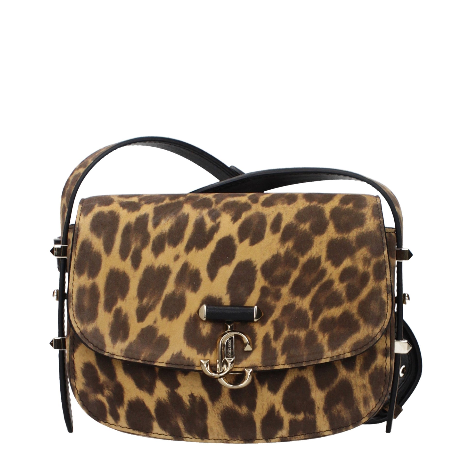 Crossbody Handbag by Jimmy Choo for women in suede leather brown features an multi-faceted design with a secure , ample , and versatile crossbody-strap & adjustable-strap for a multi-faceted finish.
