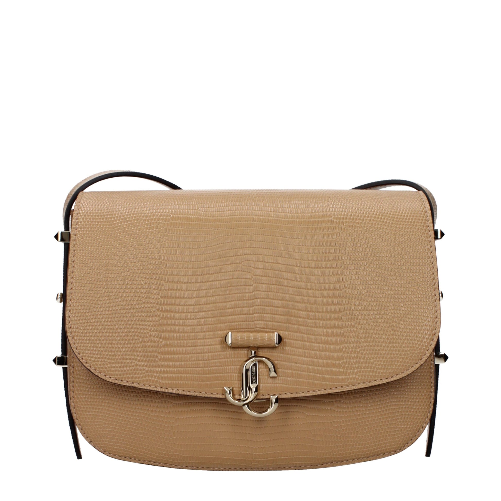 Crossbody Handbag by Jimmy Choo for women in leather brown features a transformative elegance silhouette, showcasing a secure , organized , and versatile crossbody-strap & adjustable-strap for a transformative elegance look.