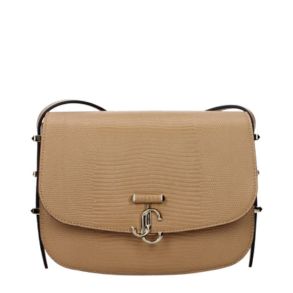 Crossbody Handbag by Jimmy Choo for women in leather brown features a transformative elegance silhouette, showcasing a secure , organized , and versatile crossbody-strap & adjustable-strap for a transformative elegance look.