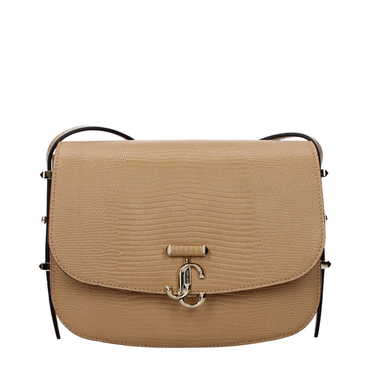 Crossbody Handbag by Jimmy Choo for women in leather brown features a transformative elegance silhouette, showcasing a secure , organized , and versatile crossbody-strap & adjustable-strap for a transformative elegance look.