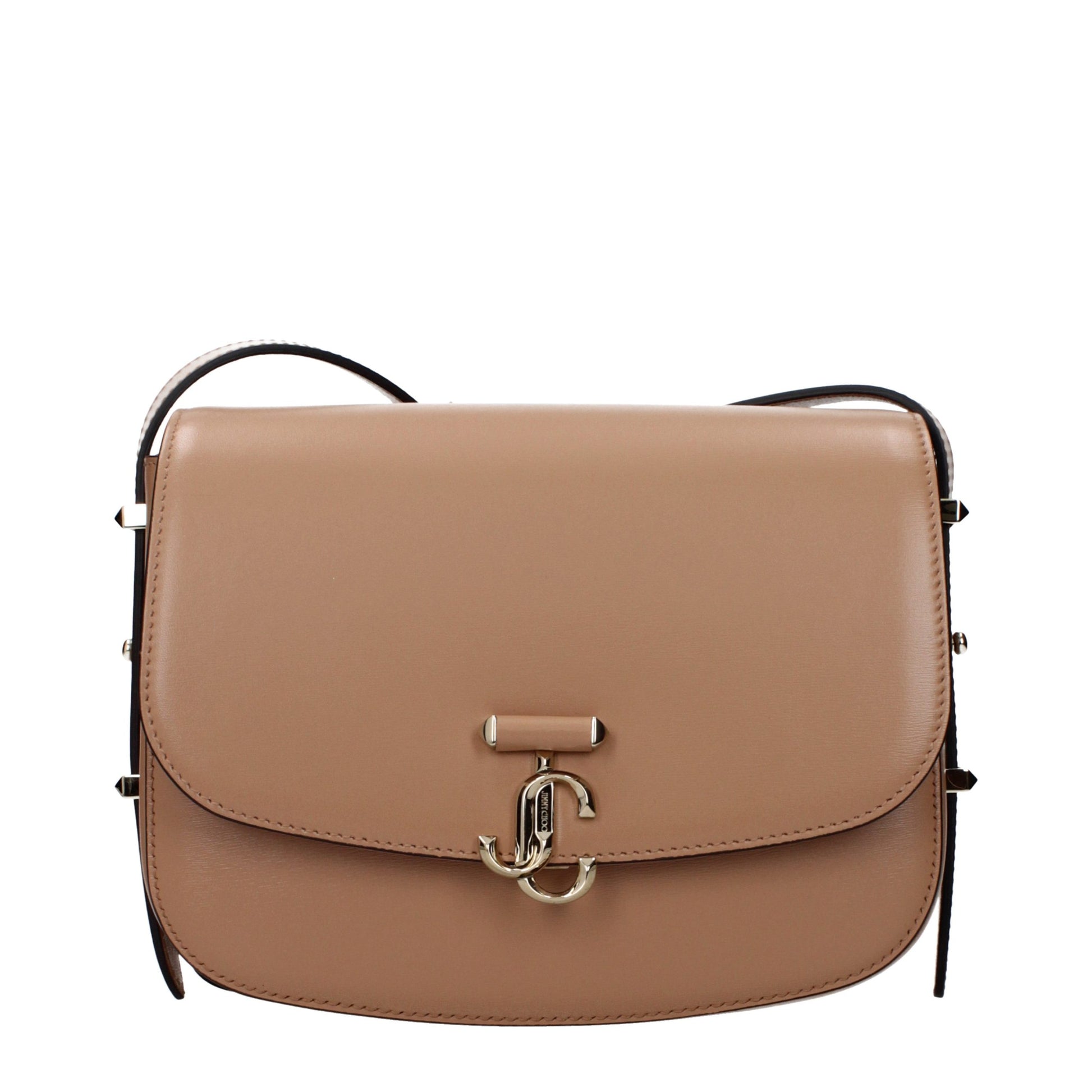 Crossbody Handbag by Jimmy Choo for women in leather brown features a versatile chic silhouette, meticulously detailed with a secure , ample , and versatile crossbody-strap & adjustable-strap.