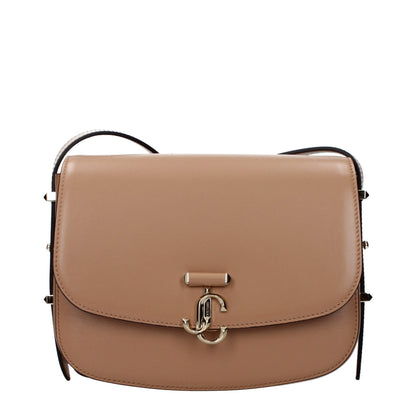 Crossbody Handbag by Jimmy Choo for women in leather brown features a versatile chic silhouette, meticulously detailed with a secure , ample , and versatile crossbody-strap & adjustable-strap.