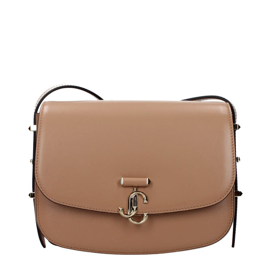 Crossbody Handbag by Jimmy Choo for women in leather brown features a versatile chic silhouette, meticulously detailed with a secure , ample , and versatile crossbody-strap & adjustable-strap.
