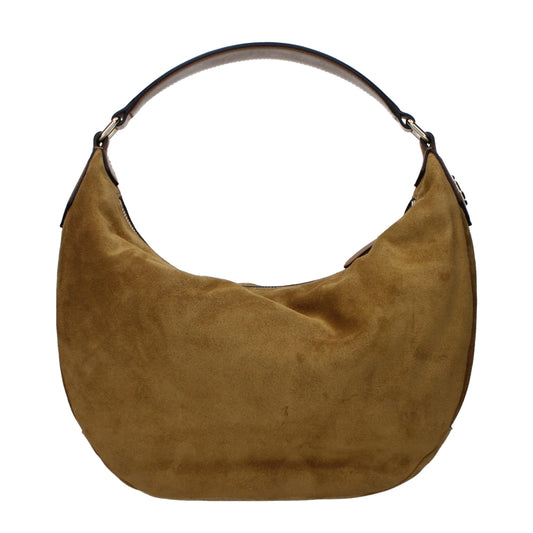 Shoulder Bag by Jimmy Choo for women in suede leather brown presents a statuesque silhouette, showcasing a secure and statuesque with versatile shoulder-strap for a sophisticated look.