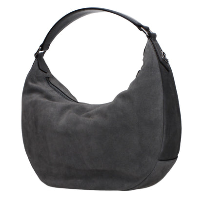 Shoulder Bag by Jimmy Choo for women in suede leather gray features a stately silhouette, showcasing a secure , ample , and stately shoulder-strap for a stately finish.
