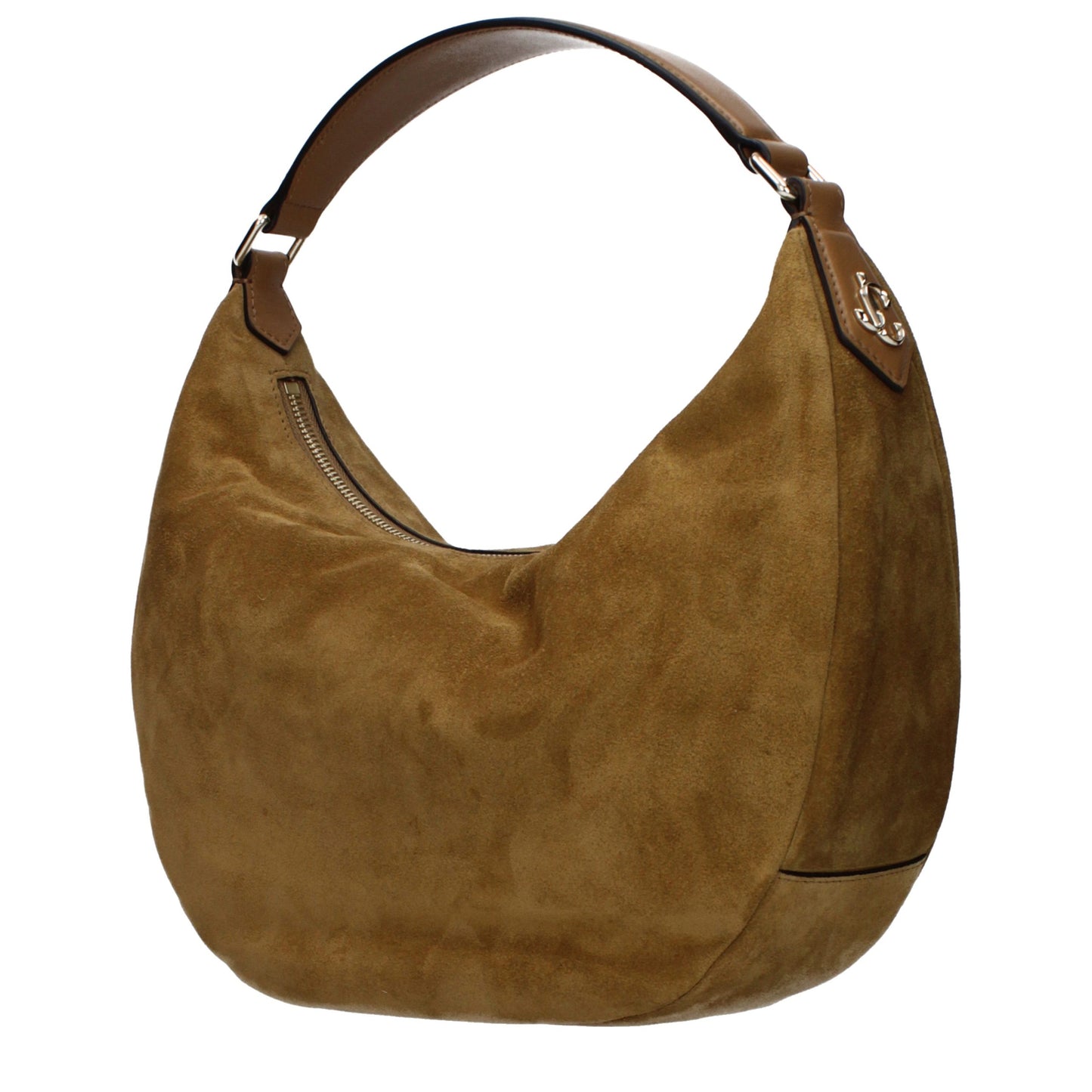 Shoulder Bag by Jimmy Choo for women in suede leather brown features a effortless sophistication silhouette, secured by a with ample and versatile shoulder-strap for a effortless sophistication finish.