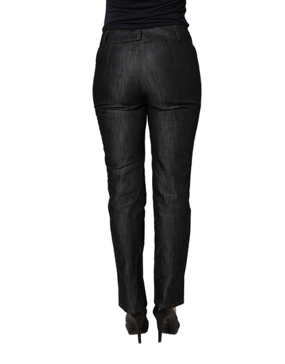 BENCIVENGA Black Cotton Mid Waist Skinny Denim Trouser Jeans
