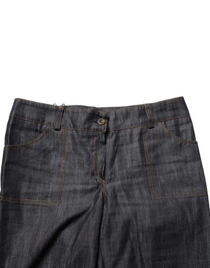 BENCIVENGA Black Cotton Mid Waist Skinny Denim Trouser Jeans