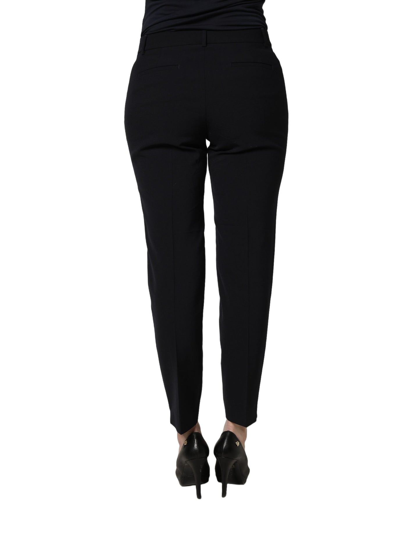 Peserico Black Skinny Mid Waist Chino Women Trouser Pants