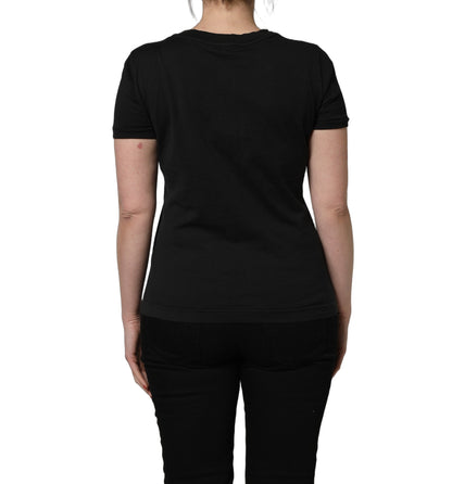 Dolce & Gabbana Black Cotton Short-Sleeve Crew Neck T-shirt