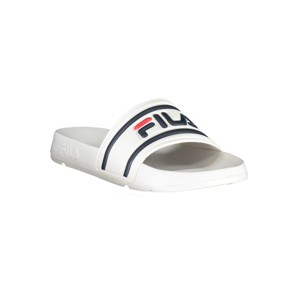Slippers by Fila for men in polyurethane and blue & white presents a sculptural silhouette as Men's Polyurethane Slippers, featuring a sculptural and a sculptural for refined comfort.