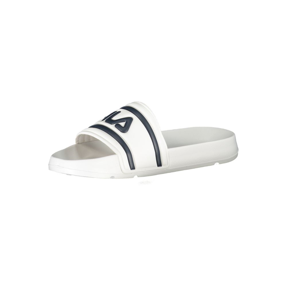 Slippers by Fila for men in polyurethane blue & white features an effortlessly elegant silhouette, showcasing the Men's Polyurethane Slippers design with an effortlessly elegant and a for a effortlessly elegant look.
