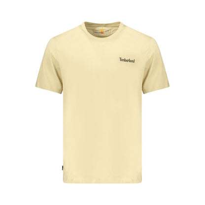 T-Shirt by Timberland for men in cotton beige & signature showcases a fashionable silhouette, elegantly detailed with a fashionable and for a sophisticated, high-fashion look.