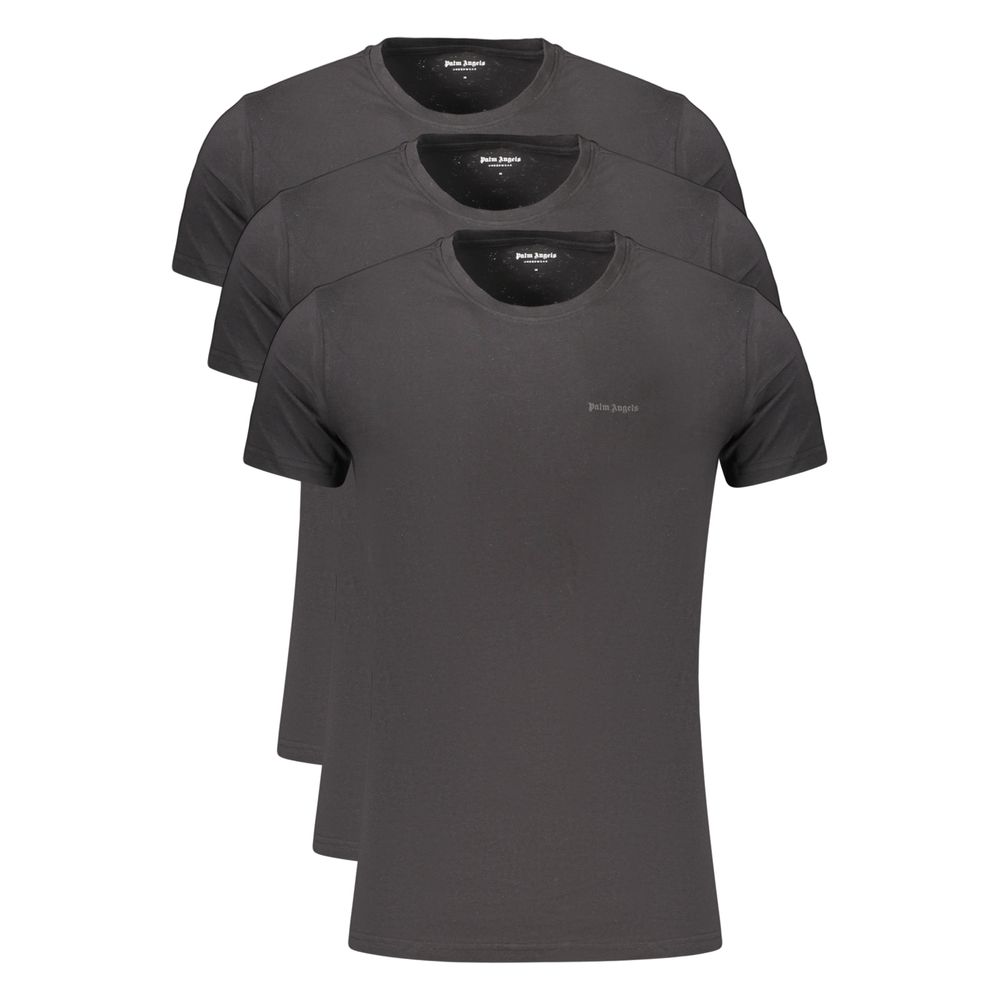 T-Shirt by Palm Angels for men in cotton black features a plush silhouette, showcasing a sophisticated and for a truly plush finish.