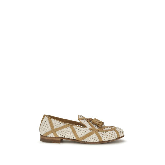 This Flat Loafer Slip-On Shoes by Fratelli Rossetti for women in bos taurus grained calf leather & linen beige features an exquisite silhouette from the Brera Women's Bos Taurus Grained Calf Leather & Linen Flat Loafer Slip-On Shoes collection, defined by a sophisticated flat and elegant .