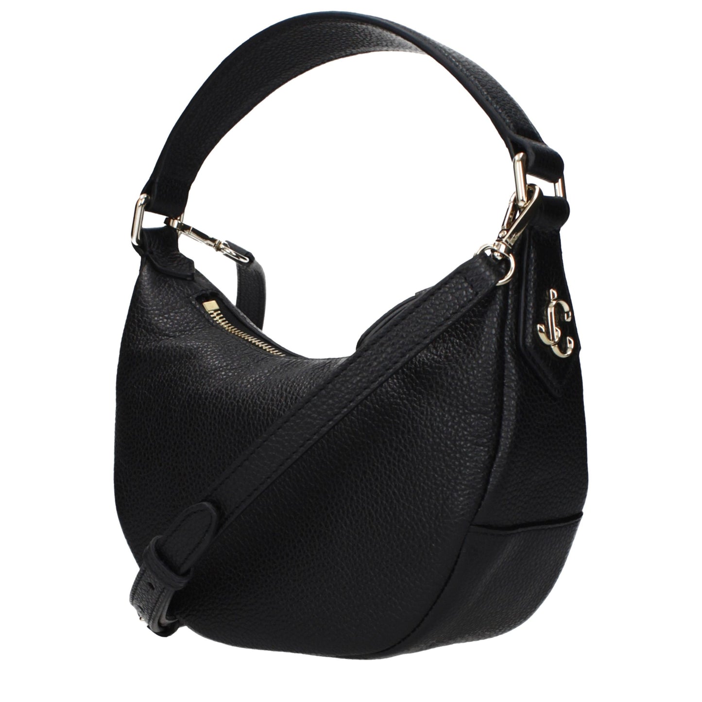 Handbag by Jimmy Choo for women in leather black features a refined silhouette, showcasing a secure , organized , and versatile adjustable-strap for a refined finish.