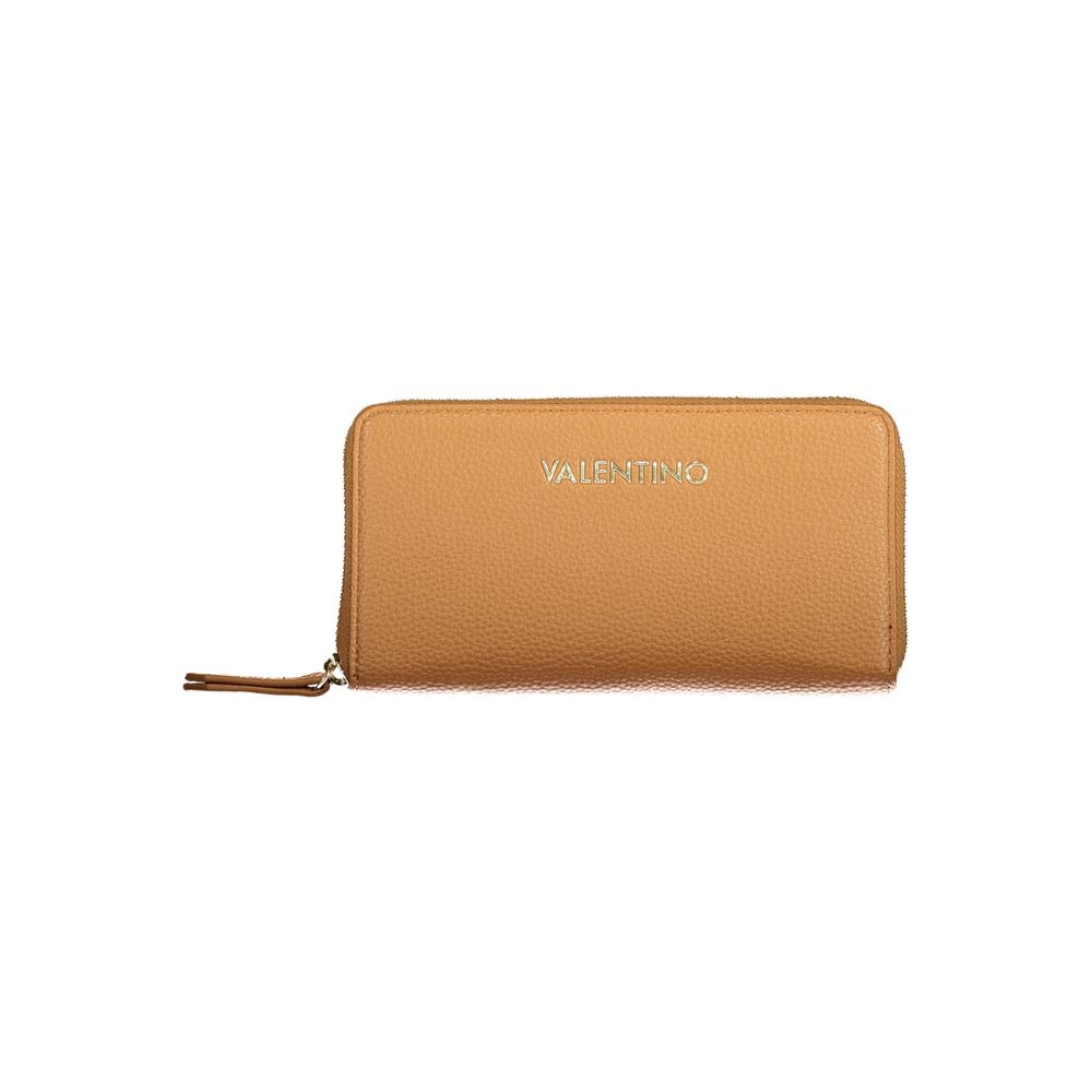 Wallet by Mario Valentino for women in polyurethane brown & signature presents a refined silhouette, artfully capturing the essence of the Polyurethane Wallet design with sophisticated for a refined look.