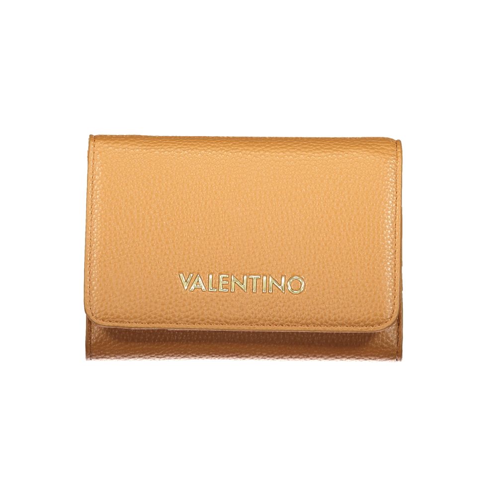 Wallet by Mario Valentino for women in polyurethane brown showcases a refined silhouette, artfully capturing the essence of the refined Polyurethane Wallet design with functional .