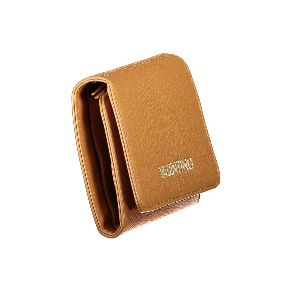 Wallet by Mario Valentino for women in polyurethane brown presents a architectural silhouette from the Polyurethane Wallet collection, showcasing architectural for a architectural finish.
