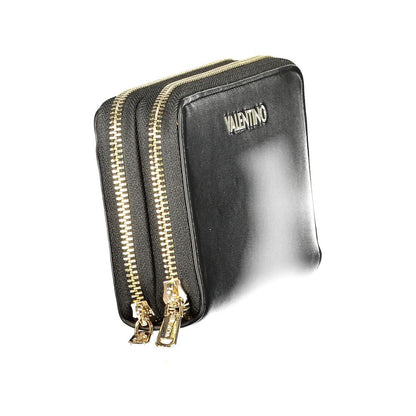 Wallet by Mario Valentino for women in polyurethane black showcases a discerning silhouette, artfully capturing the essence of Polyurethane Wallet with its functional .