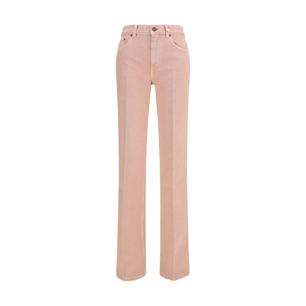 Jeans by Chloé for women in organic cotton denim gold & multicolor features an refined tailoring silhouette, showcasing a premium straight-leg, regular-fit & slim with a and long cut for a refined tailoring look.