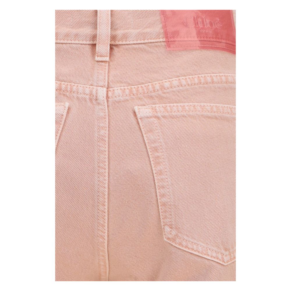Jeans by Chloé for women in organic cotton denim gold & multicolor presents a refined pantology silhouette, artfully defined by a refined pantology straight-leg, regular-fit & slim, long, and a sophisticated .