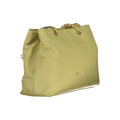 Shoulder Handbag by Mario Valentino for women in polyurethane green features a ornamental silhouette, showcasing a secure zipper, ample built-in-compartments, and ornamental shoulder-strap & handle for a sophisticated look.