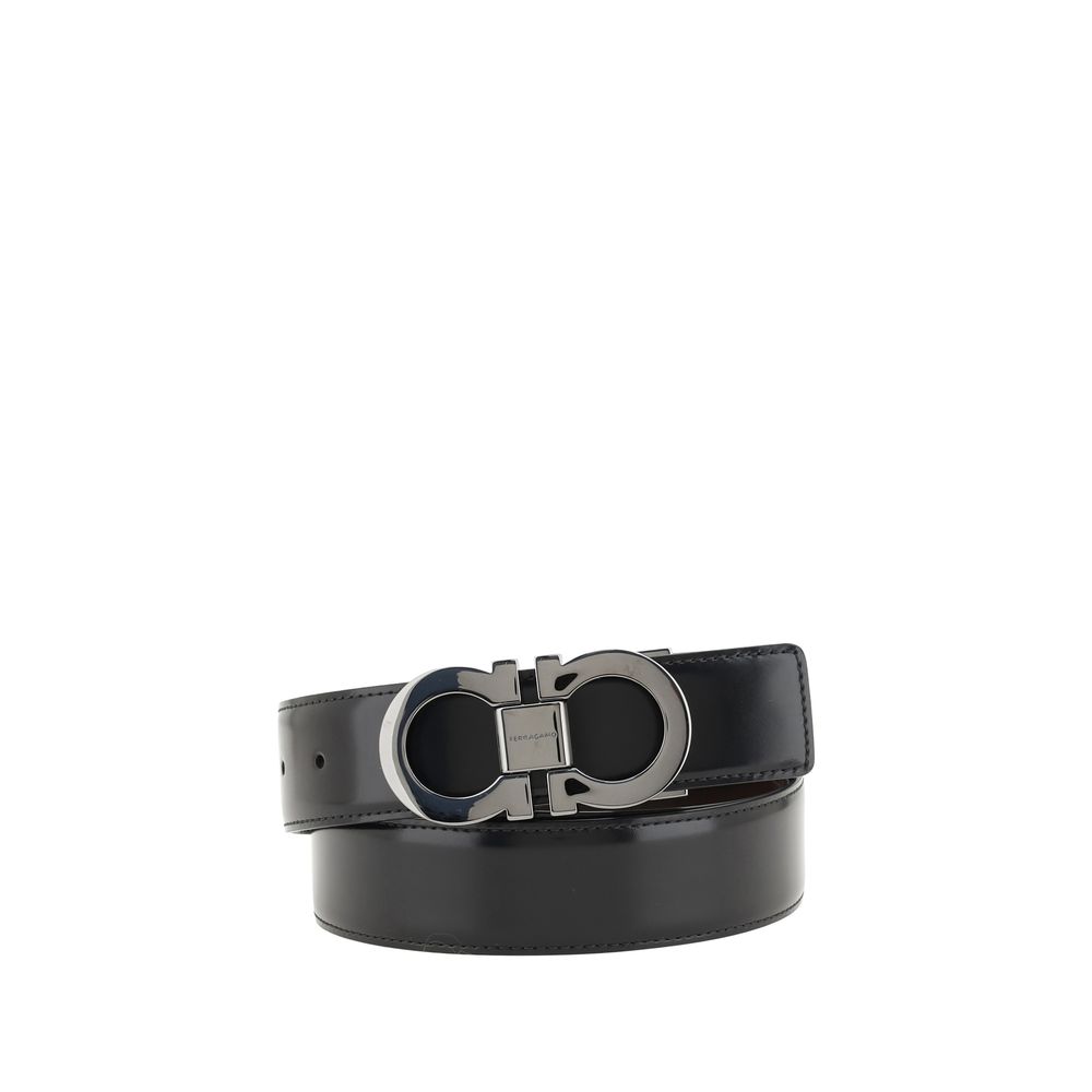 Belt by Ferragamo for men in bos taurus calf leather black features a versatile silhouette, artfully showcasing the versatile design of the Gancini Bos Taurus Calf Leather Belt for a sophisticated, premium finish.