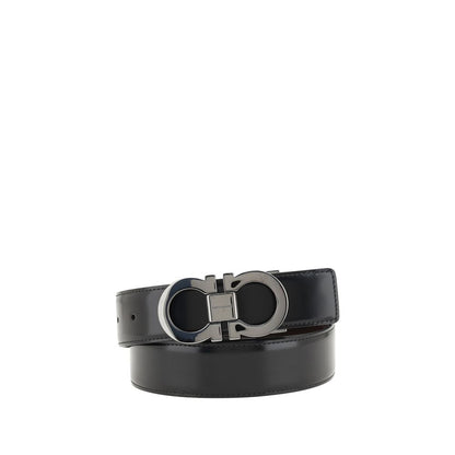 Belt by Ferragamo for men in bos taurus calf leather black features a versatile silhouette, artfully showcasing the versatile design of the Gancini Bos Taurus Calf Leather Belt for a sophisticated, premium finish.
