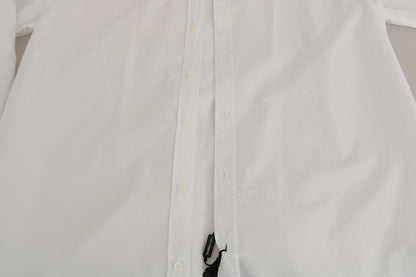 Dolce & Gabbana White 100% Cotton GOLD Slim Dress Shirt