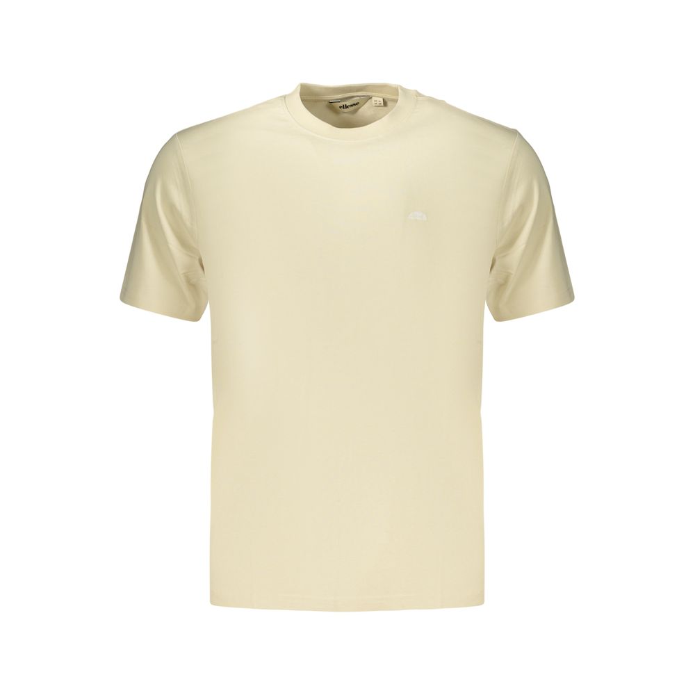 T-Shirt by Ellesse for men in cotton beige & signature showcases a chic silhouette, artfully detailed with a chic crew neckline and for a chic finish.