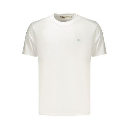 T-Shirt by Ellesse for men in cotton white showcases a fashionable silhouette, elegantly detailed with a fashionable and crew neckline for a sophisticated, high-fashion look.
